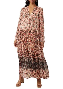 Free People Dress Boho See It Through Floral Sheer Lined Orange Brown NWT Size S - Picture 1 of 14