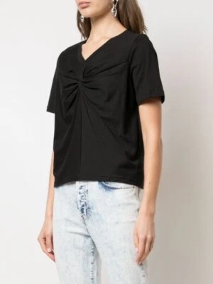 Camiseta Top Camiseta Robert Rodriguez Bianca Gathered Negra Mujer Talla XS $95 NUEVA CON ETIQUETAS Foto 1 de 4