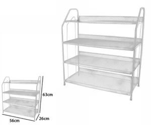 Zapatero Para Zapatos 4 Estantes En Metal Blanco Mueble Ahorra Espacio DFH - Imagen 1 de 1