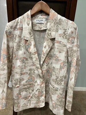 Blazer para mujer Alfred Dunner Petite 8 manga larga hecho en EE. UU. tostado Foto 1 de 4