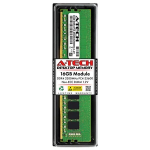 A-Tech 16GB PC4-25600 Desktop DIMM DDR4 3200 MHz Non-ECC 288-Pin Memory RAM 16G - Picture 1 of 7