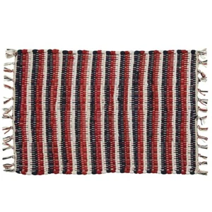Park Designs USA Stars and Stripes Red White and Blue Chindi Single Placemat - Picture 1 of 2