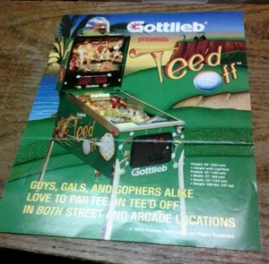 Gottlieb TEE'D OFF Pinball Game flyer- original - Picture 1 of 2