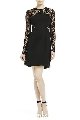 NWT Lela Rose Black Women's Size 8 Long Lace Sleeve Sheath Dress $1695 - Image 1 of 4