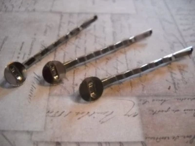 10 ajustes de alfileres en blanco antiguos tonos plata accesorios para el cabello Foto 1 de 2