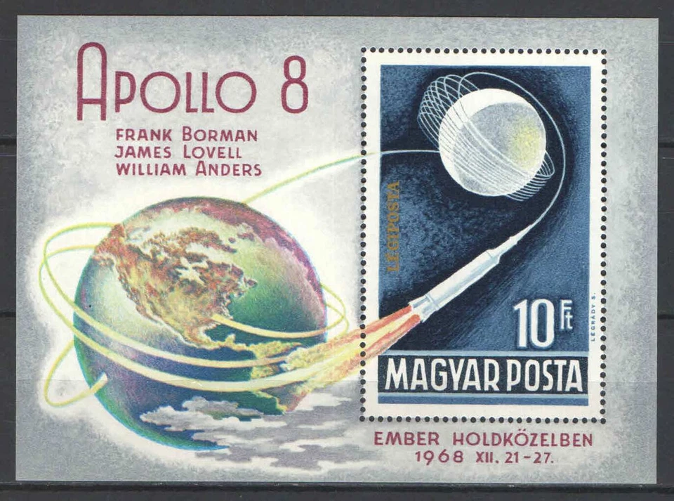 Hungary 1969. Space - Apollo 8. sheet MNH (**) Michel: Block 68. / 6 EUR - Image 1 of 1
