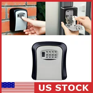 4-Digit Combination Lock Key Box Safe Storage Box Padlock Security Home Outdoor - Picture 1 of 12