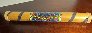 Bamboo 16" Rain Stick Handmade in Bali with Painted Dots Design - Picture 1 of 11