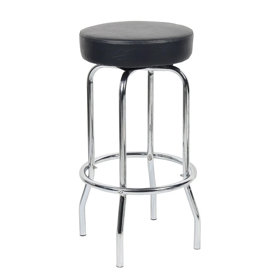Boss 29-inch Chrome/Black Stool Black - Image 1 of 1