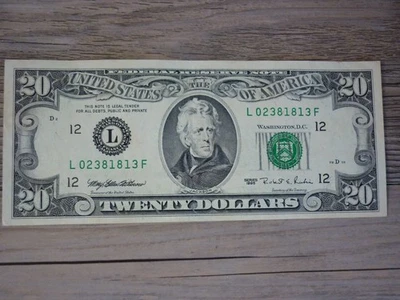 SERIES 1995 $20 DOLLAR BILL FEDERAL RESERVE NOTE UNCIRCULATED - Image 1 of 2