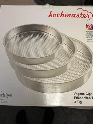 Cig Köfte Tepsi Backblech 3-teiliges Set für Cigköfte Hackfleisch - Bild 1 von 2