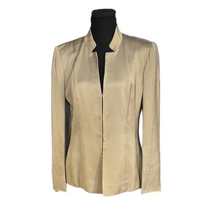 Talbots Light Gray Silk Blend Long Sleeve Blazer Size 6 - Image 1 of 4