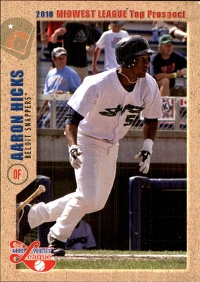 Aaron Hicks 2010 Grandstand Midwest League Top Prospects RC AutographDen - Image 1 of 2