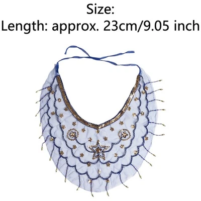 Belly Dance Tribal Face Veil Sequin Tassels Veil Masquerade Mesh Mask Headpiece - Image 1 of 4
