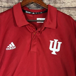 Adidas Red Short-Sleeve Under the Lights Golf Polo Shirt 2XL Indiana Hoosiers - Picture 1 of 9
