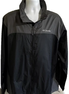 Columbia Jacket Mens XL Black Gray Full Zip Outdoor Windbreaker Lightweight - Picture 1 of 12