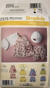 Simplicity 2375 Sewing Pattern Baby dress, top, Bloomers Sz XXS-L (NB-18months) - Picture 1 of 2