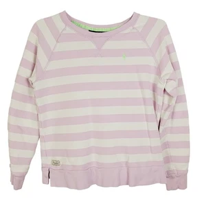 Polo Ralph Lauren girls pink and white striped pull over sweatshirt size large - Picture 1 of 5