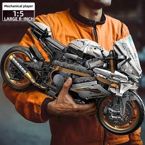 MOC Platino Modelo Motocicleta Kit Bloques de Construcción Set para Adultos y Niños Regalo - Imagen 1 de 6