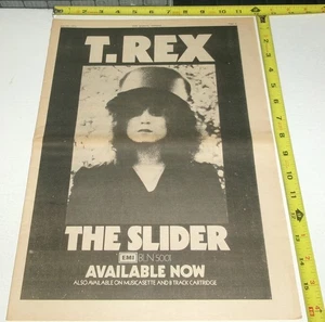 T REX Marc Bolan Vintage Original Album AD Advert 1972 The Slider Glam Rock #1 - Picture 1 of 1