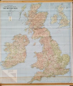 Vintage Batholomew Wall Road Map of The British Isles. 1972 - Picture 1 of 12