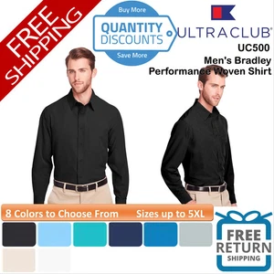🔥 UltraClub Herren Bradley Performance gewebtes Hemd Tasche bis 5XL UC500 - Bild 1 von 19