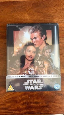 Star Wars Attack Of The Clones 4K UHD Blu-Ray Steelbook Zavvi UK OOP New Sealed - Image 1 of 2