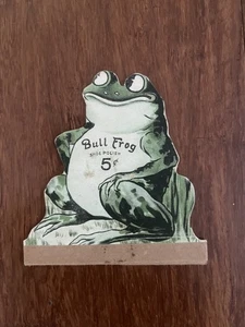 Bull Frog Schuhcreme ~ antike viktorianische Sammelkarte zum Öffnen ~ gestanzt - Bild 1 von 3