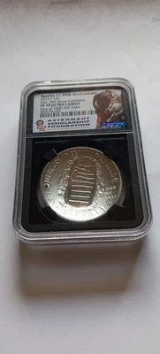 2019-P $1 Silver "Apollo 11" 50th. Anniv. PF70 UCAM Charlie Duke, 1/1000 .999UNC - Image 1 of 4