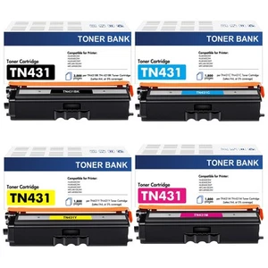 TN-431 TN431 4-Color Toner Cartridge Set 4 Pack Compatible for Brother TN431 ... - Picture 1 of 6