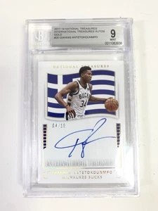 2017 Giannis Antetokounmpo International Treasures Autograph GOLD 4/10 BGS 9 - Picture 1 of 5