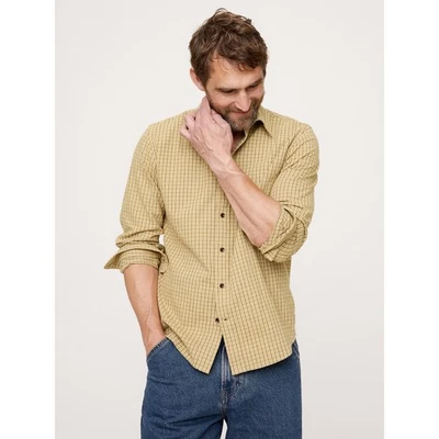 Camisa de franela ligera de ajuste estándar Banana Republic nueva con etiquetas a cuadros amarillos talla XL Foto 1 de 4