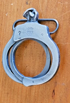 Vintage Bergamot Brass Works Handcuff Belt Buckle X-60 USA 1981 - Image 1 of 4