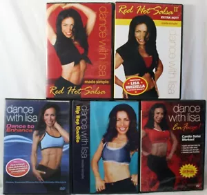 5 Dance With Lisa workout DVD lot Red Hot Salsa 1 2 En Fuego hip hop cardio - Imagen 1 de 7