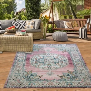 Teppich Orient Teppich Outdoor Wohnzimmerteppich Vintage in rosa - Bild 1 von 11