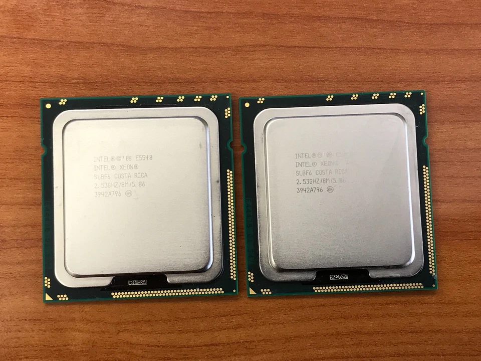MATCHING PAIR OF Intel Xeon E5540 SLBF6 2.53GHz 8M Socket 1366 Quad Core CPU  - Image 1 of 1