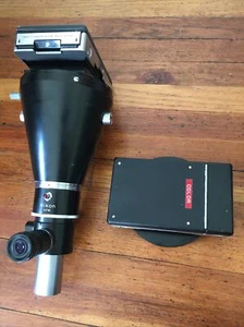 Vintage Nikon Großformat AFM Mikroskop Kamera zwei Polaroid Film Rückseiten 8x/1,3x - Bild 1 von 12