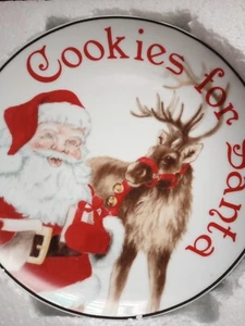 Fitz & Floyd Letters to Santa Milk & Cookies Plate Carton and Cookie Press Set 3 - Picture 1 of 3