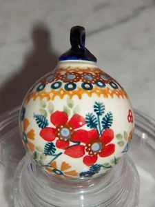 Polish Pottery SM Ball Ornament! UNIKAT Signature Rembrandt Pattern! - Picture 1 of 1