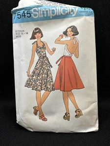 Simplicity Muster #7545 Misses Neckholder Top & Rock Größe M 12-14 1970er Schnitt 12 - Bild 1 von 5