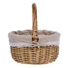 Picnic Basket Woven Food Easter Candy Bread with Liner Manual