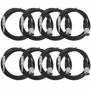 Seismic Audio SEISMIC 8 PACK Black 1/4" TRS  XLR Male 6' Patch Cables - Picture 1 of 4