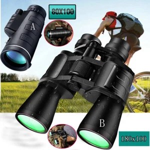 180x100 High Power Military Binoculars Day/Night BAK4 Optics Waterproof Camping - Picture 1 of 46