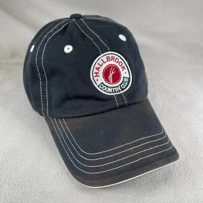 Hallbrook Country Club Hat Mens One Size Black Strapback Cap Kansas Golf Course - Image 1 of 4