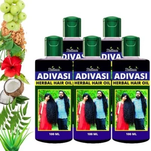 Adivasi Herbal Hair Oil Made By Pure Adivasi Natural Herbs, Pack of 5, 500ml