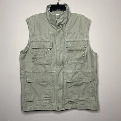 Columbia Vest Mens Size M Gray Fishing Hiking Outdoor Snap Button Pockets - Image 1 of 4
