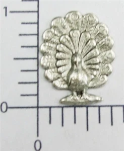 35554 6 piezas Adorno de pavo real victoriano oxidado plata mate hallazgo OFERTA - Imagen 1 de 1