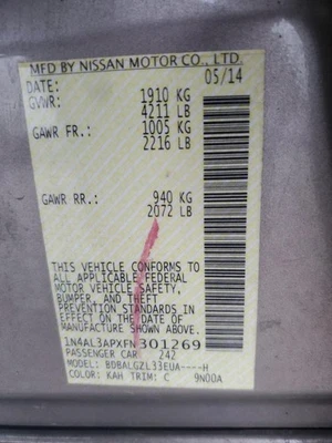 Conjunto de filtro de aire usado se adapta a: Nissan Altima SDN 2015 2,5 L 4 cilindros grado A Foto 1 de 4