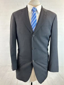 Vintage Hugo Boss Men's Black Three Button Slim Super 150's Wool Suit 38S 32X30 - Picture 1 of 15