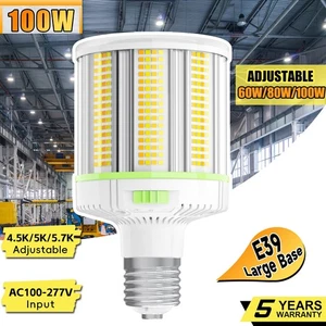 100 Watt LED Corn Light Warehouse Barns Shop High Bay Lamp CCT 4500K/5000K/5700K - Picture 1 of 15